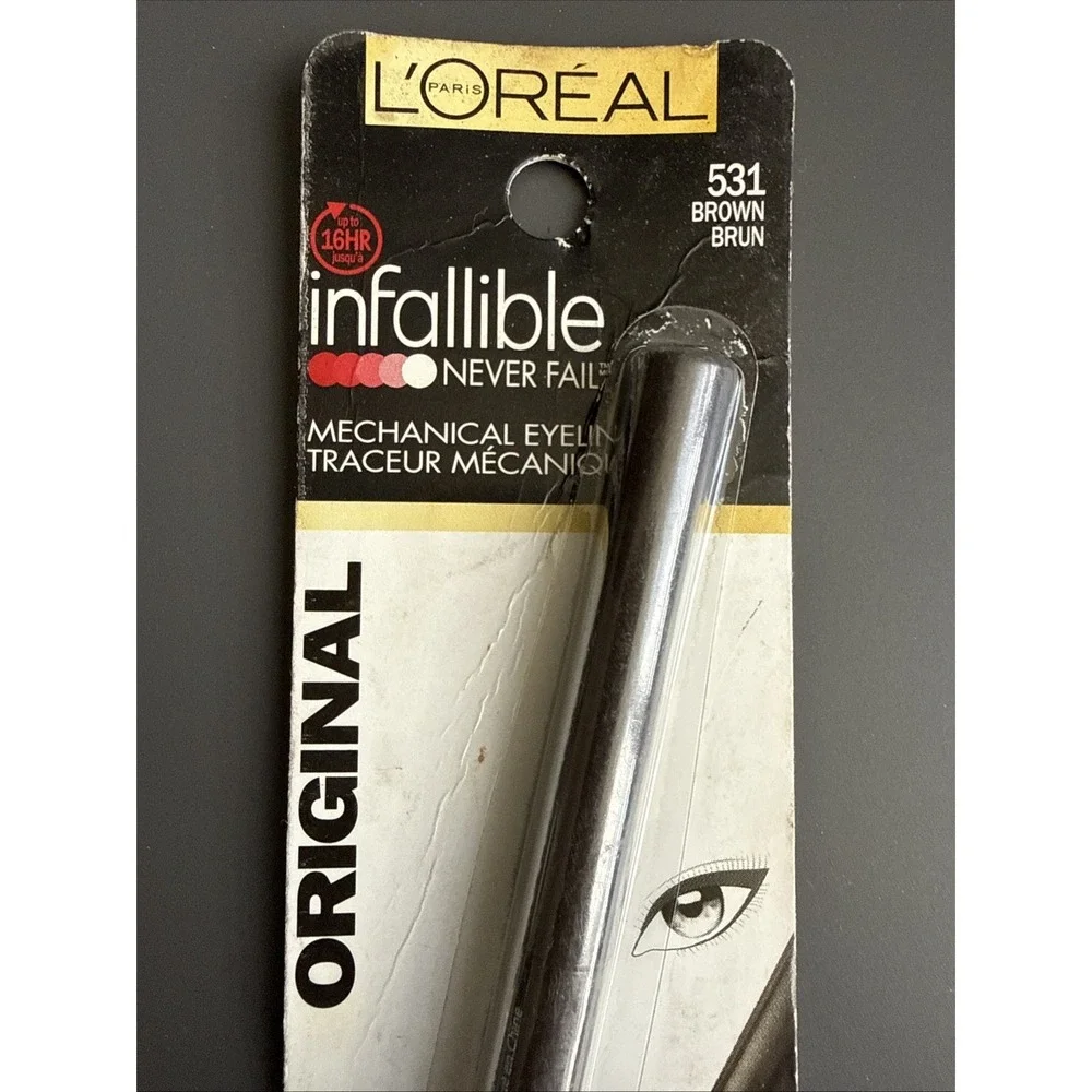 Lot x 3 L'Oréal Infallible 531 Brown Never Fail Eyeliner + Smudger – 0.008 oz